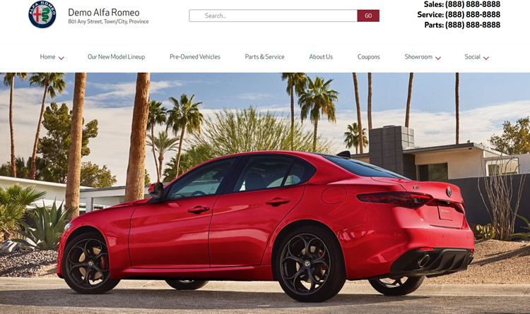Alfa Romeo demo site concept